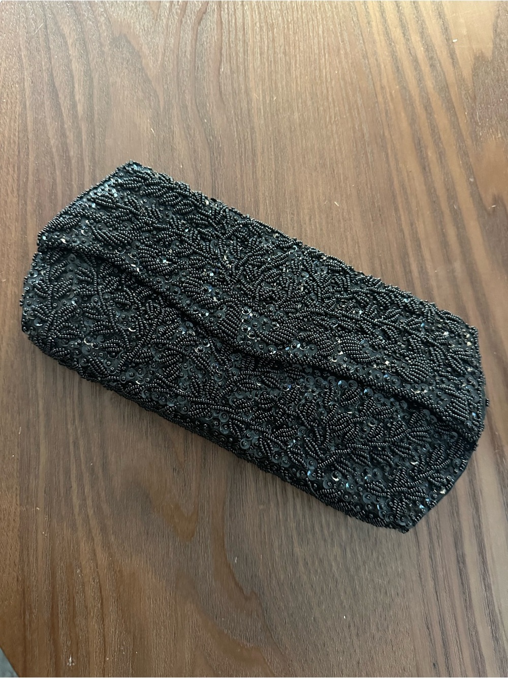 Black Beaded Evening Clutch